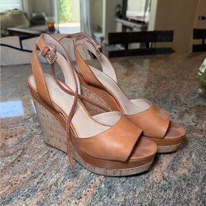 Aldo Brown Cork Wedge Sandals